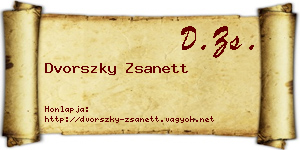 Dvorszky Zsanett névjegykártya